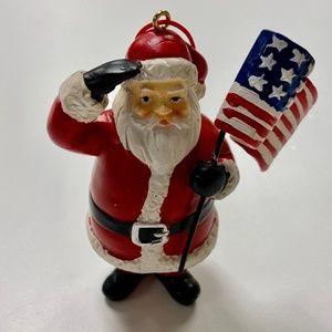 American Santa Ornament